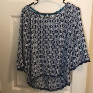 3/4 sleeve silk shirt